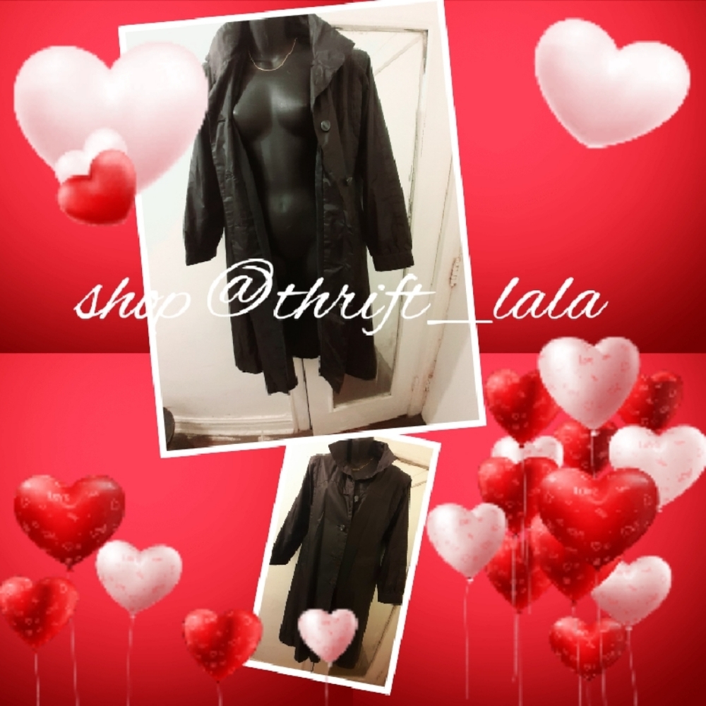 Long Black Cool Vintage Trenchcoat